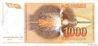 Bosnia and Herzegovina 1.000 Dinara, 1992 reverse